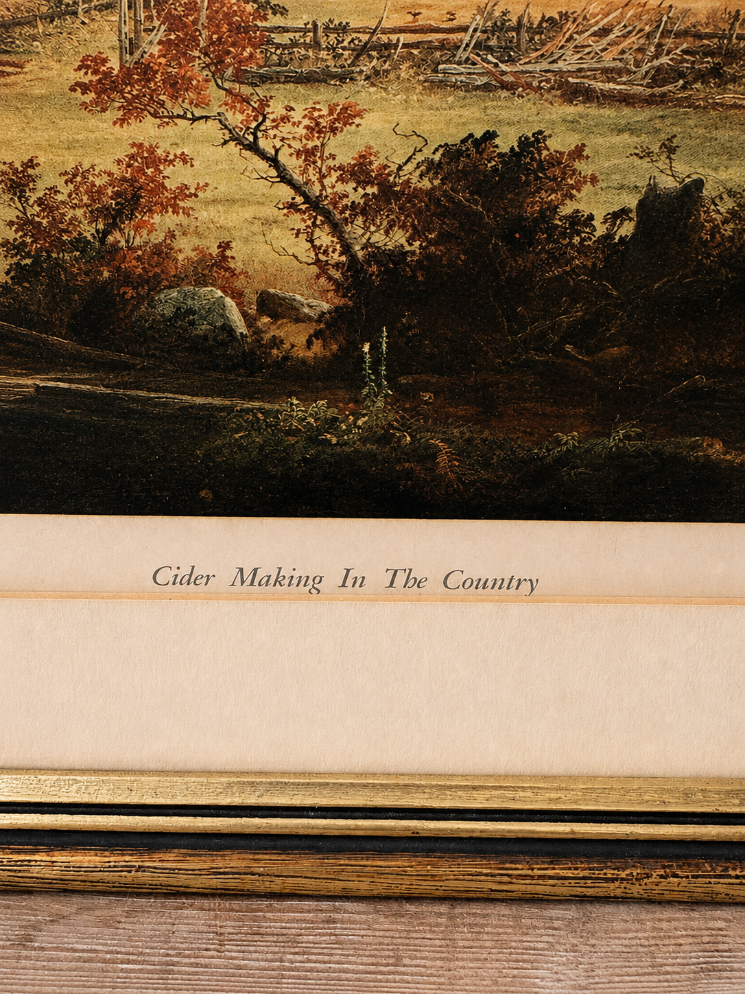 Vintage 1947 George H. Durrie “Cider Making in the Country” Framed Art Print