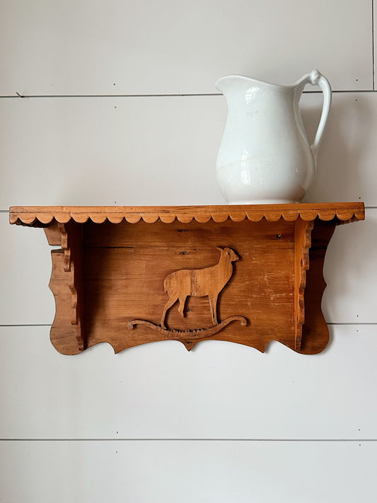 OLD Hand Carved Pine Shelf