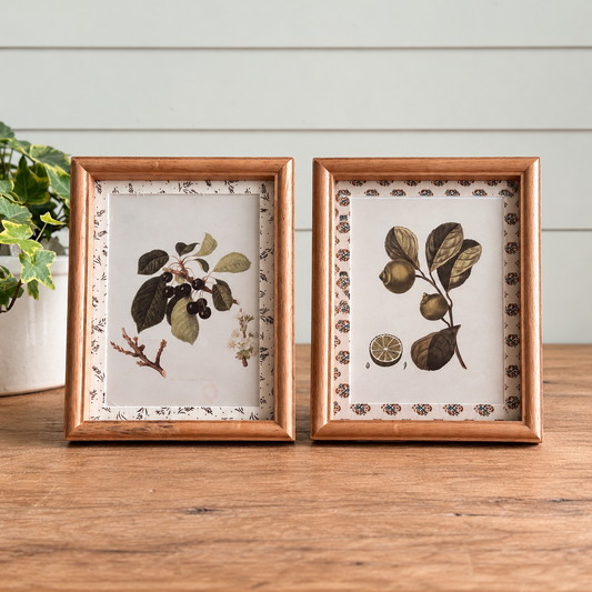 Pair of Floral Matted Photo Frames