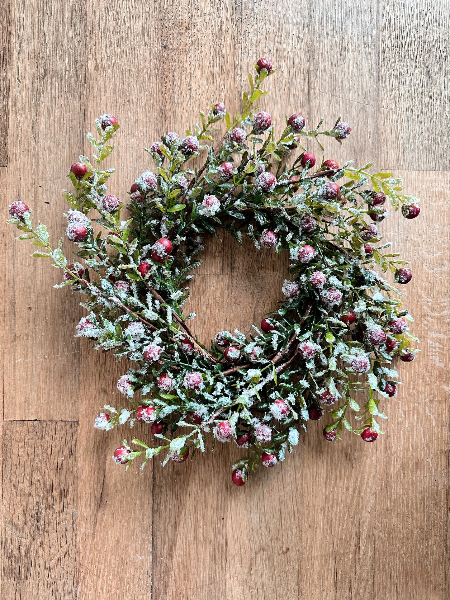 Glittered Snowy Berry Candle Ring