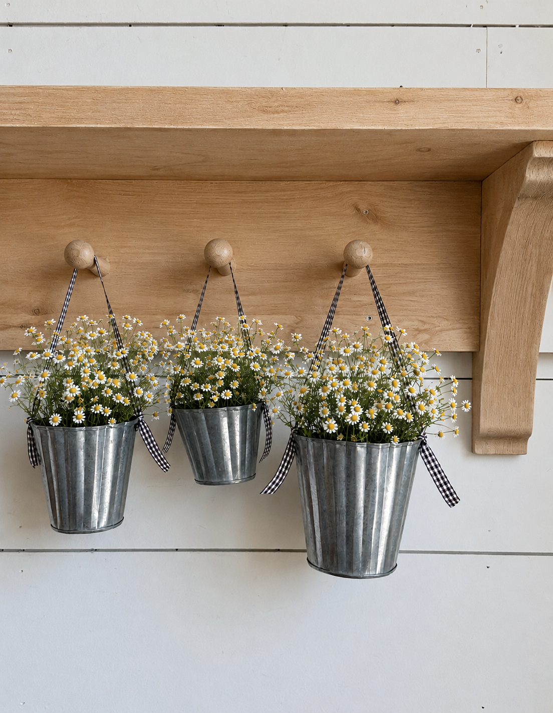 Set of Three Fluted Tin Baskets