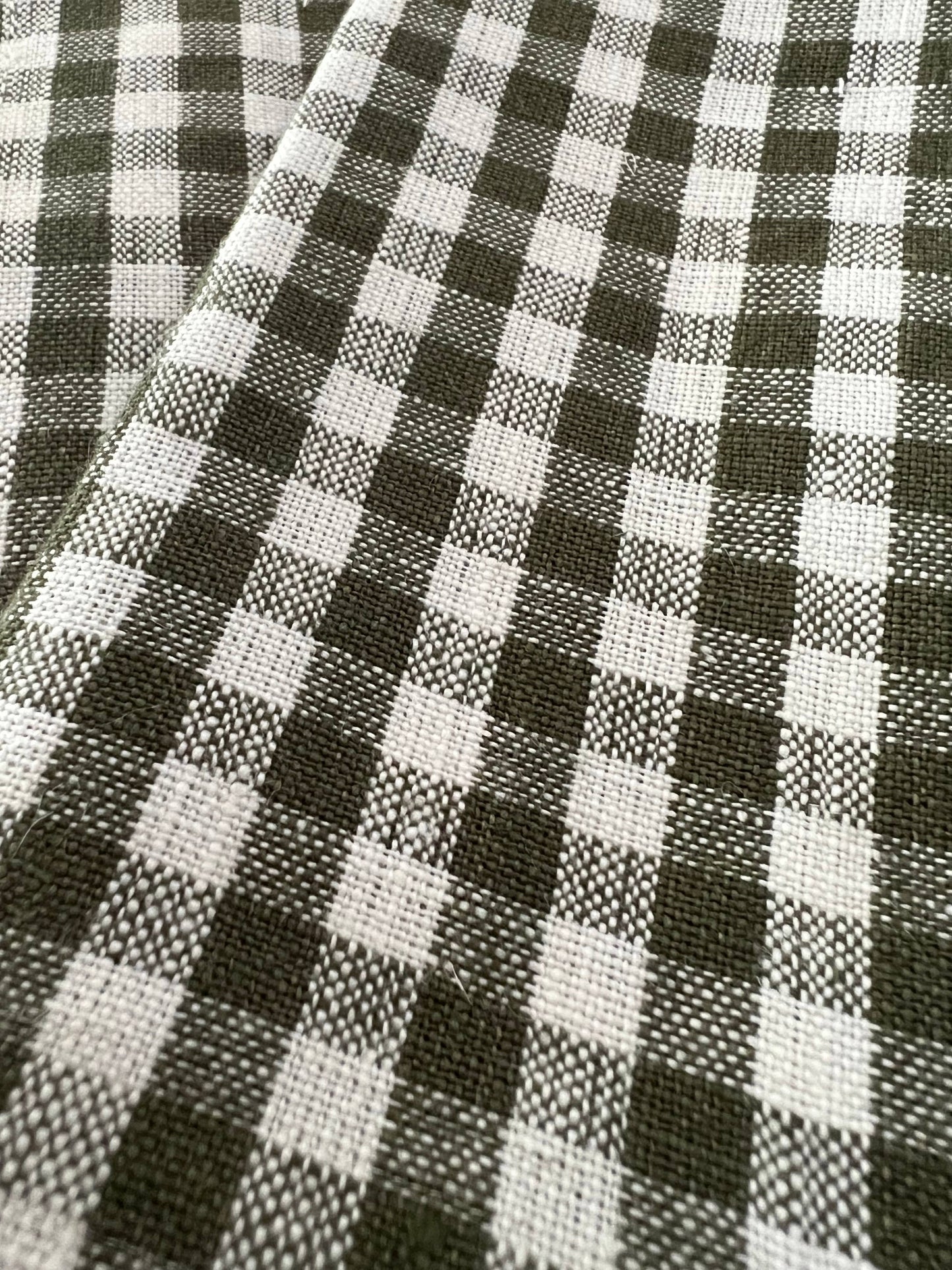 Linen Olive Gingham Table Cloth