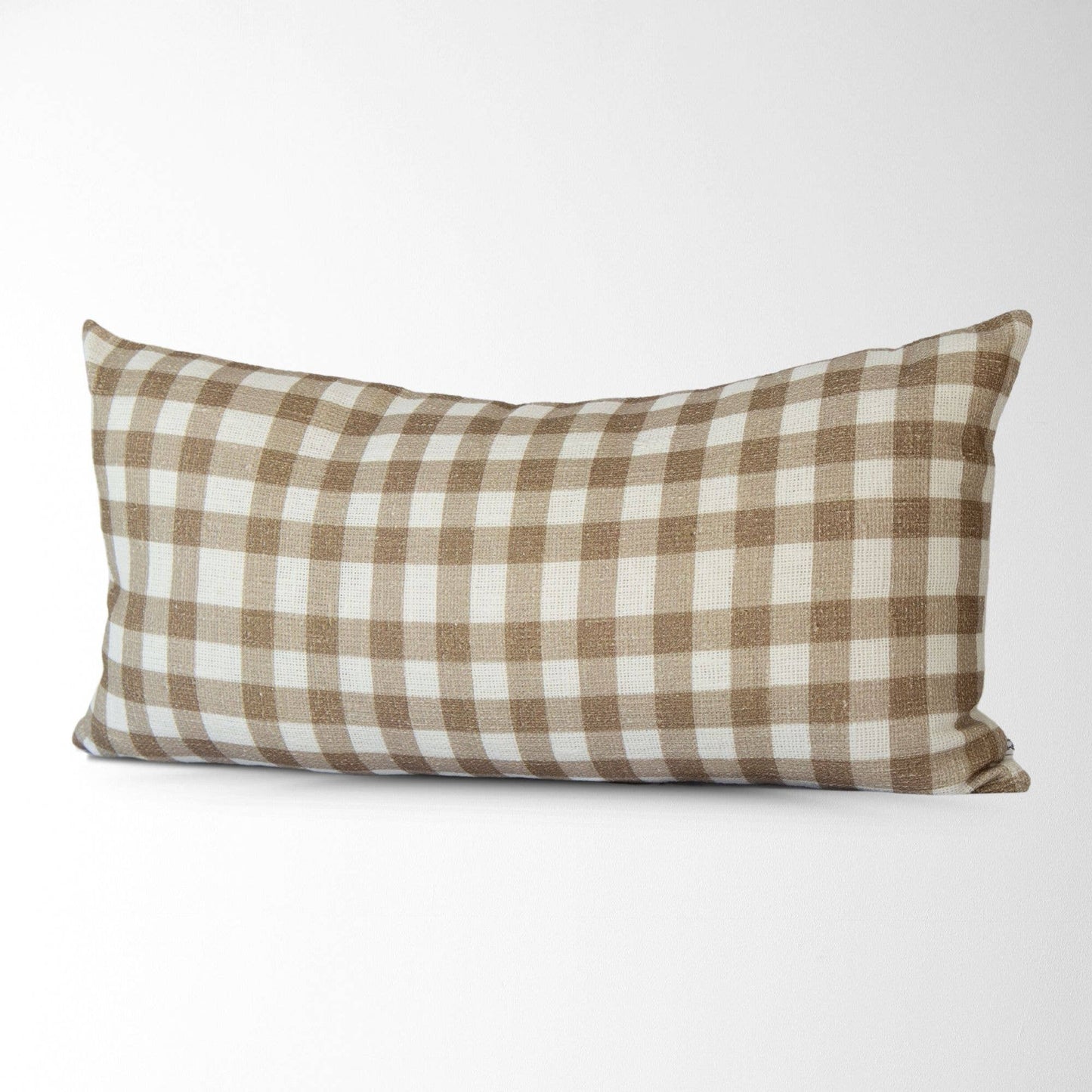 Brea Vintage Gingham Pillow Cover in Coffee