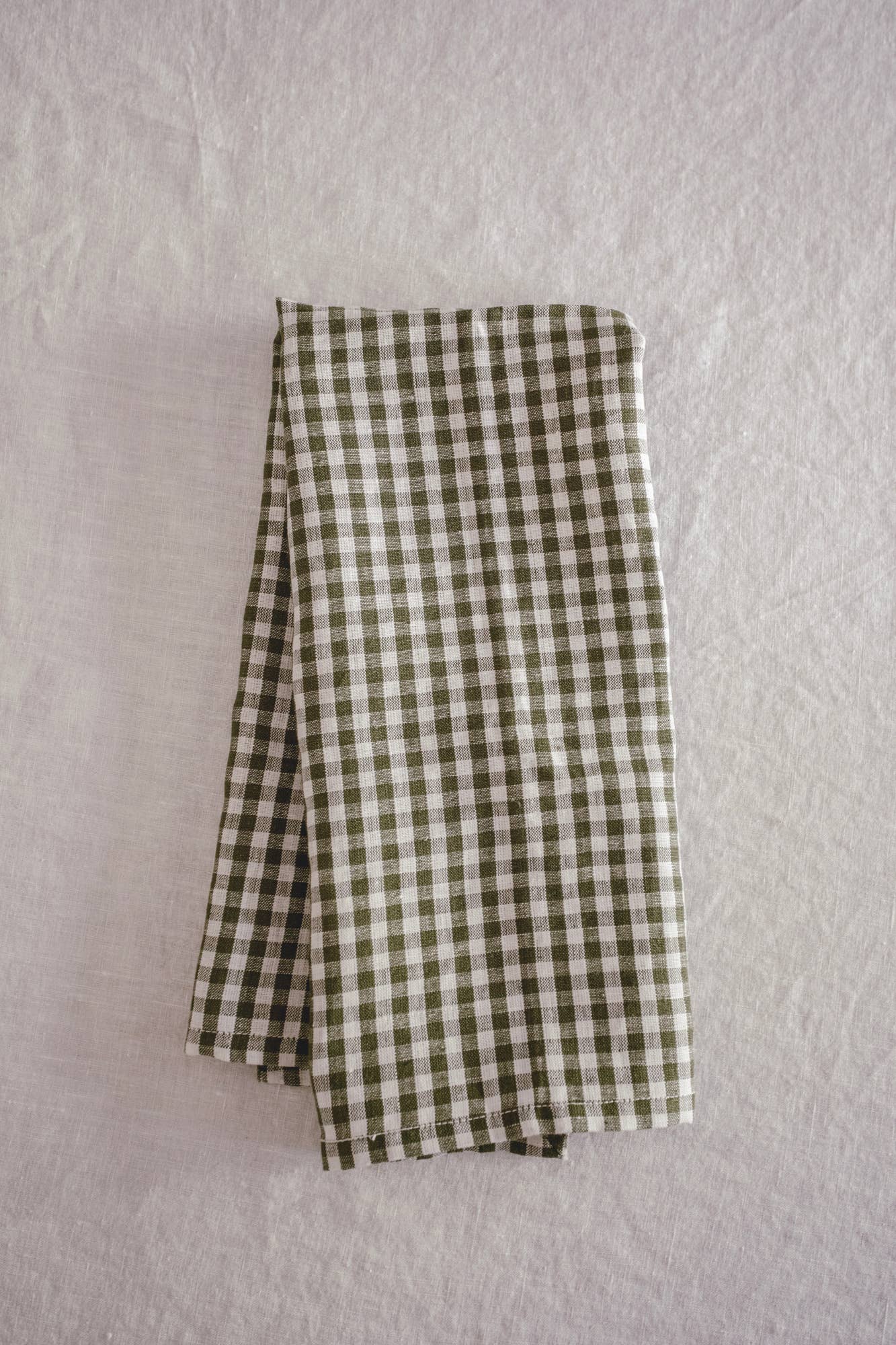 Linen Olive Gingham Tea Towels (set of two)