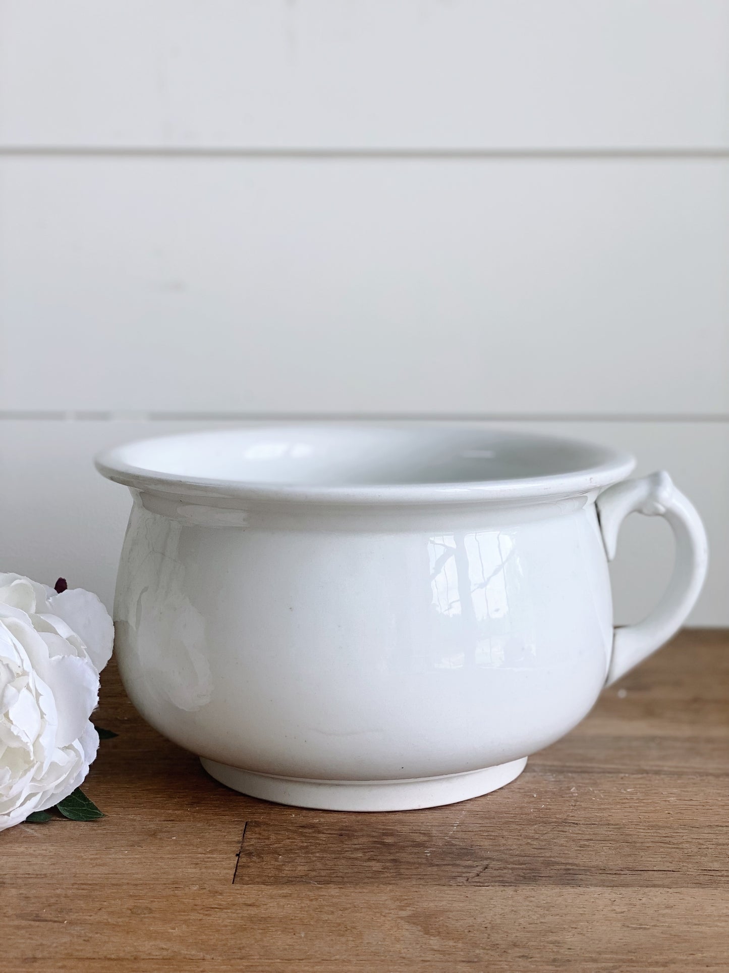 Antique Ironstone Chamber Pot, W.S. George White Granite