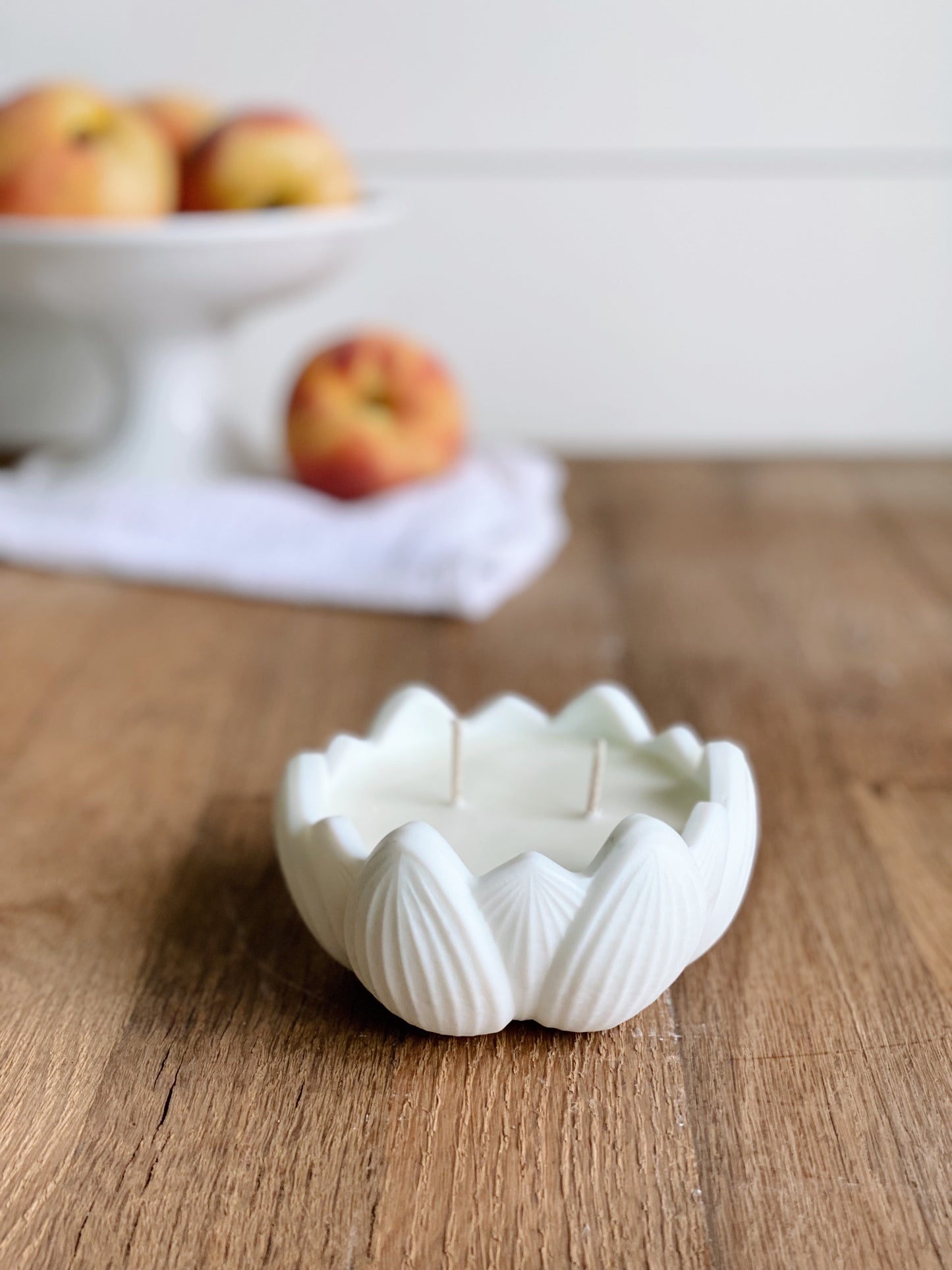 Hand Poured Peach Marmalade in a Flower Vessel