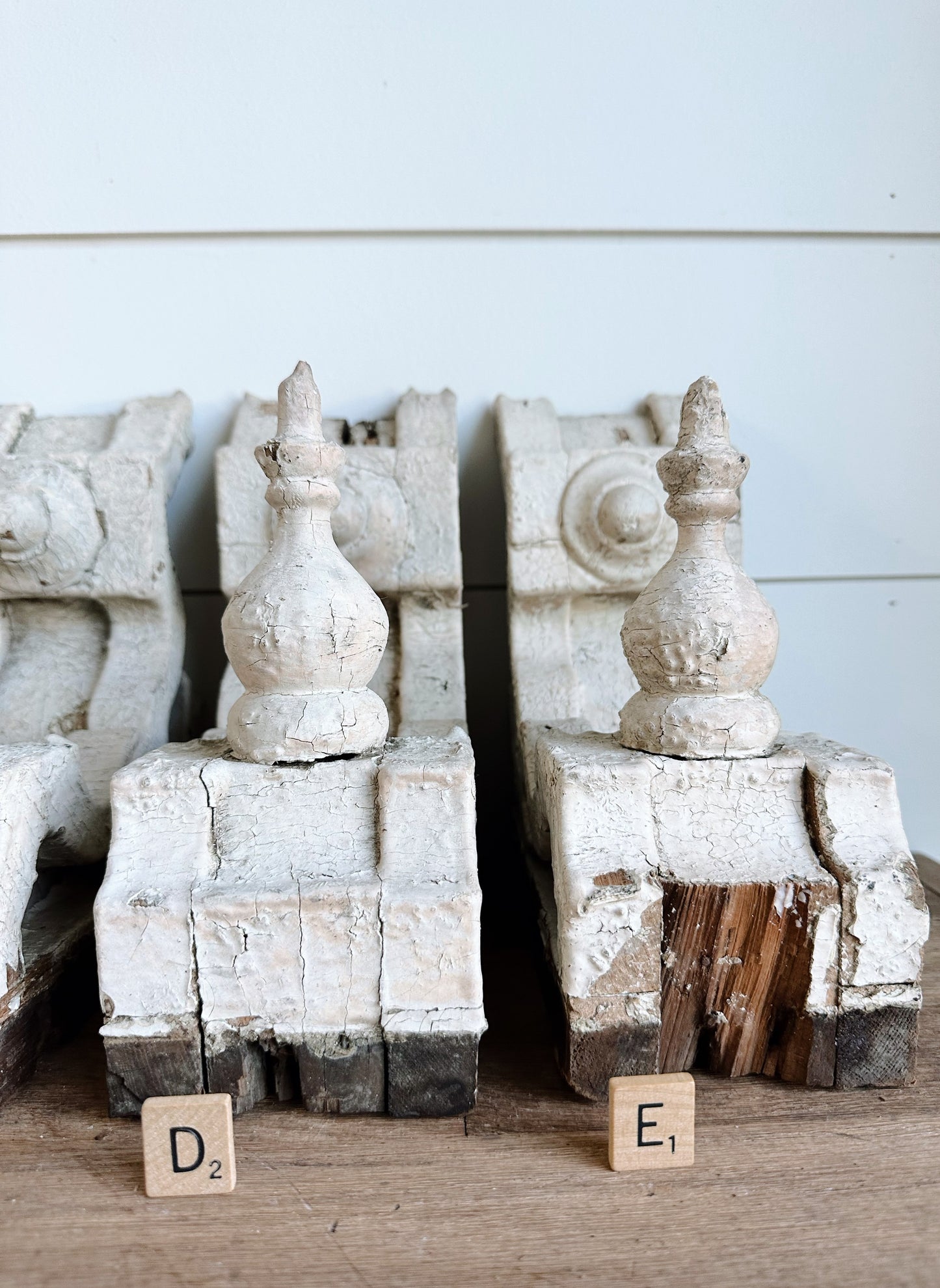 Perfectly Petite Deep Relief Antique Chippy Corbels