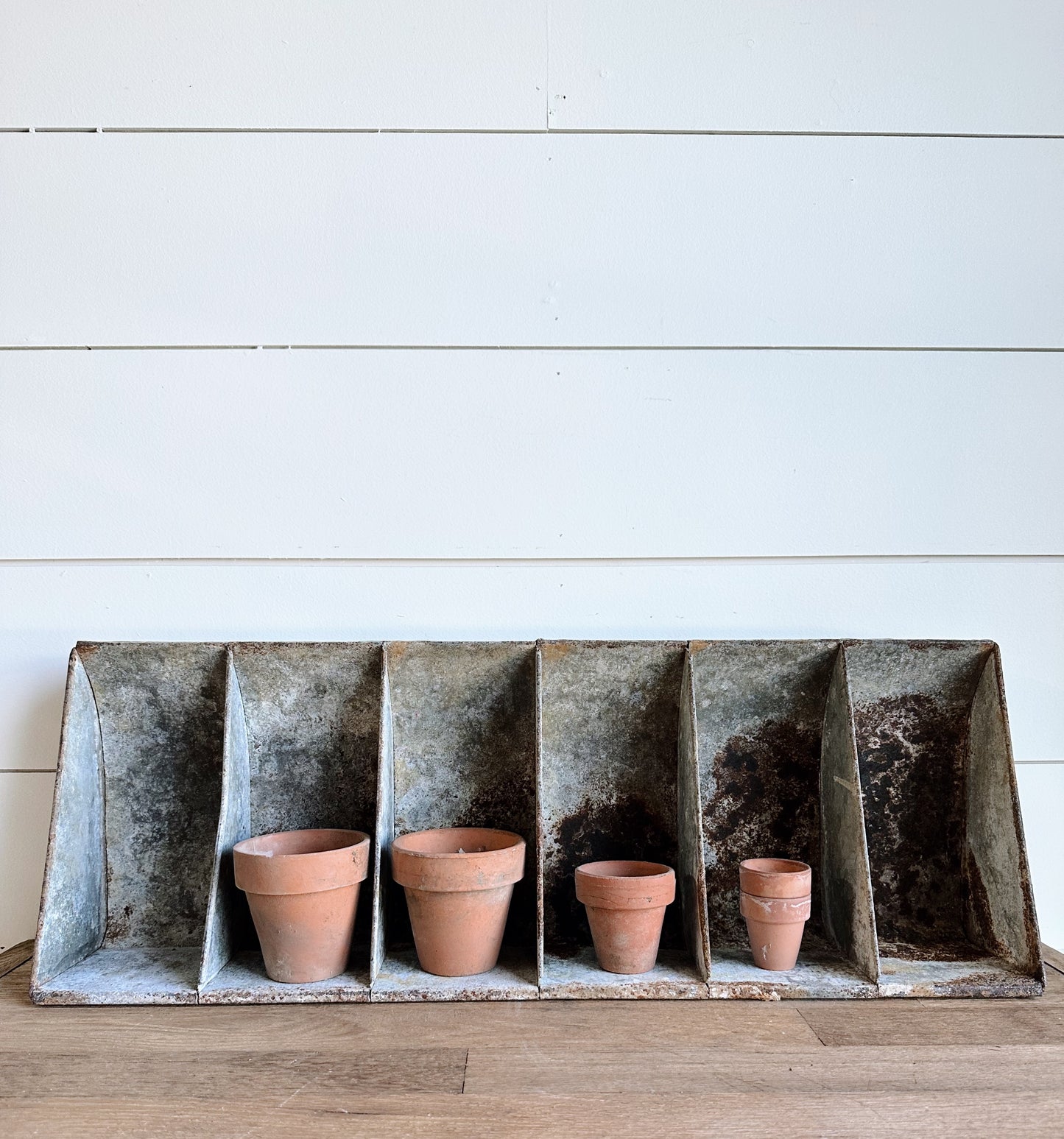 Heavy Vintage Galvanized Feeder (pots not included)