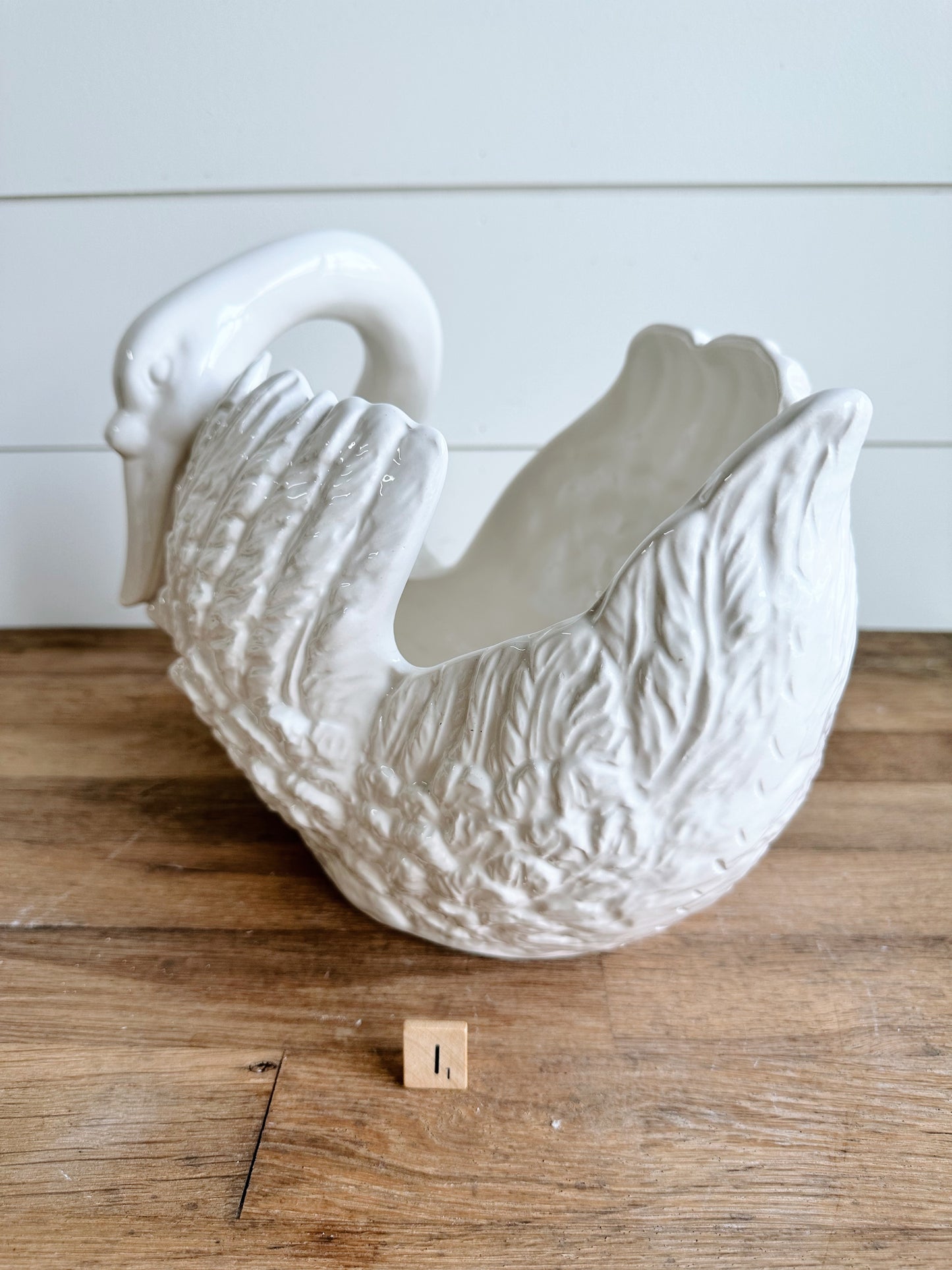 Big Beautiful Vintage Swan Planter