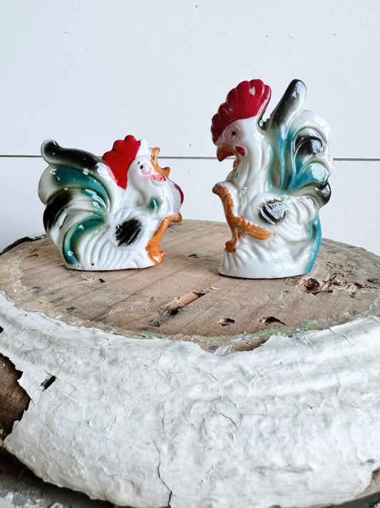 Vintage Rooster (Japan) Salt & Pepper Shakers