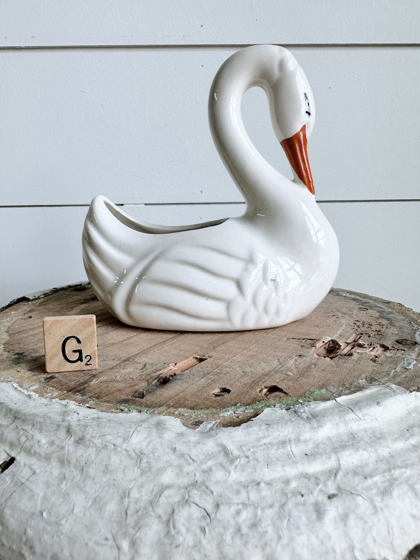 Vintage Swan Planter