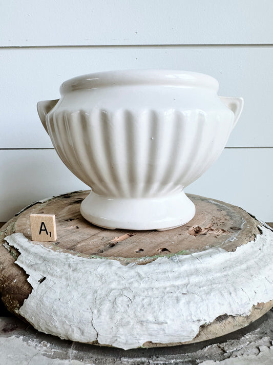 Creamy White Vintage Planter