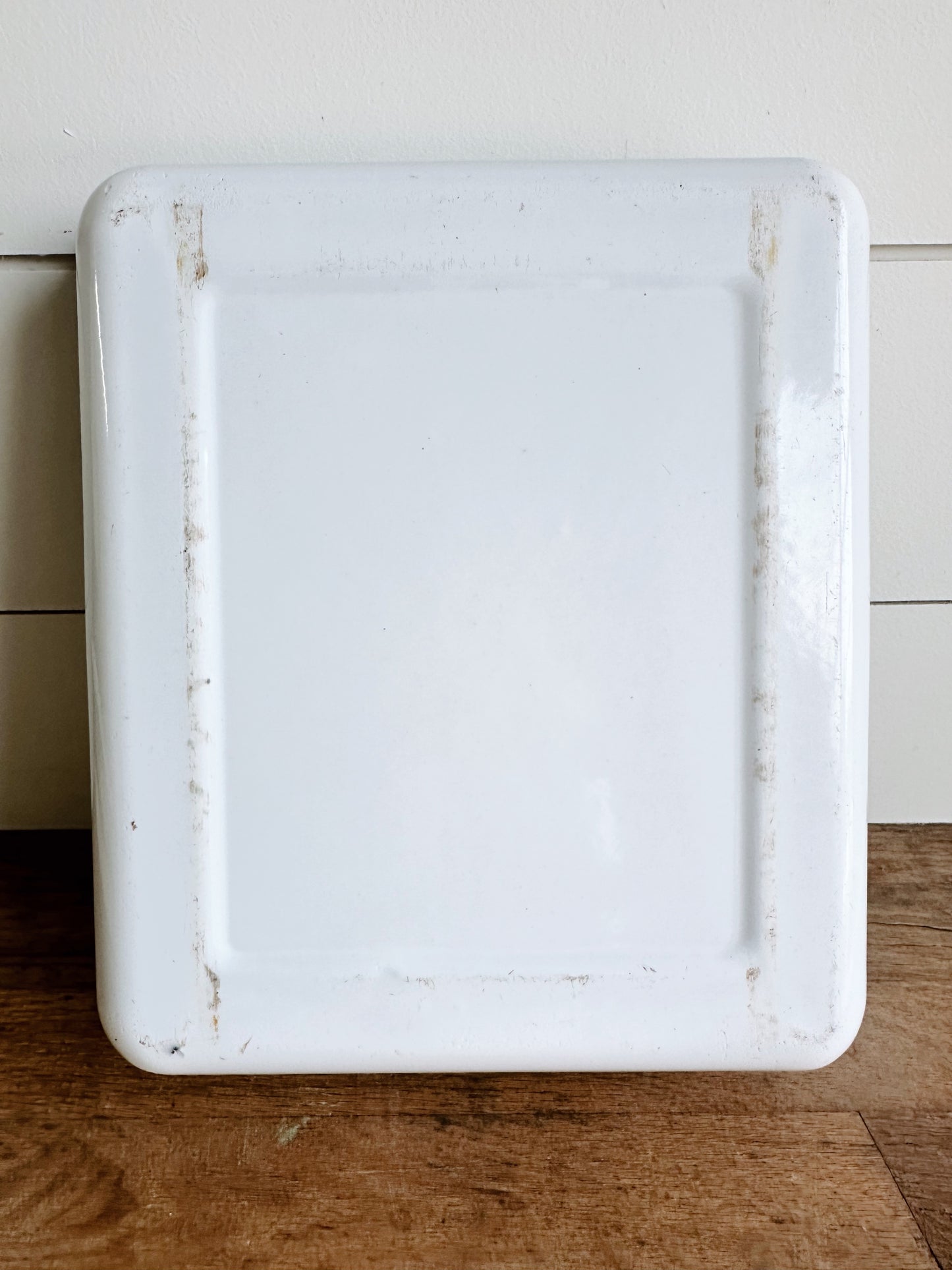 Set of Two Vintage Enamelware Trays