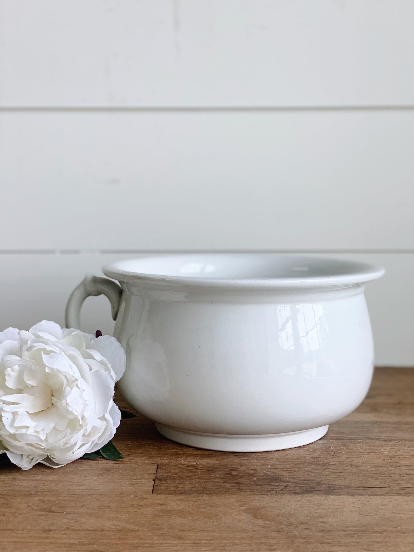 Antique Ironstone Chamber Pot, W.S. George White Granite