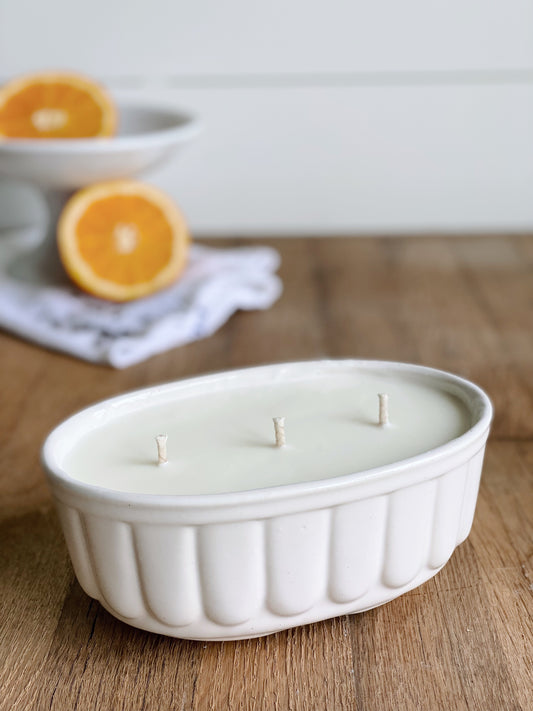 Hand Poured Orange & Peppercorn in a Vintage Planter