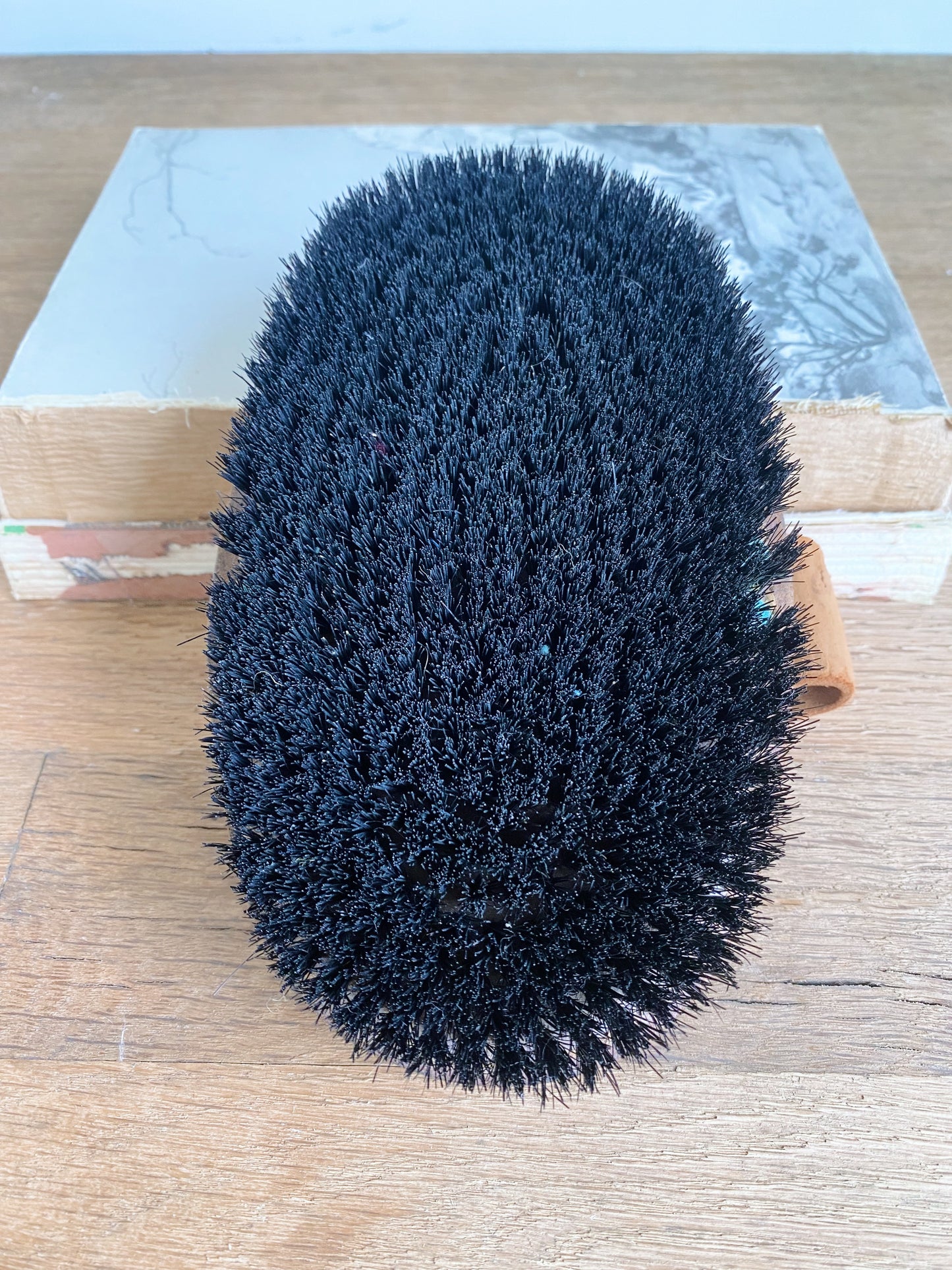 Vintage Leather Horse Brush