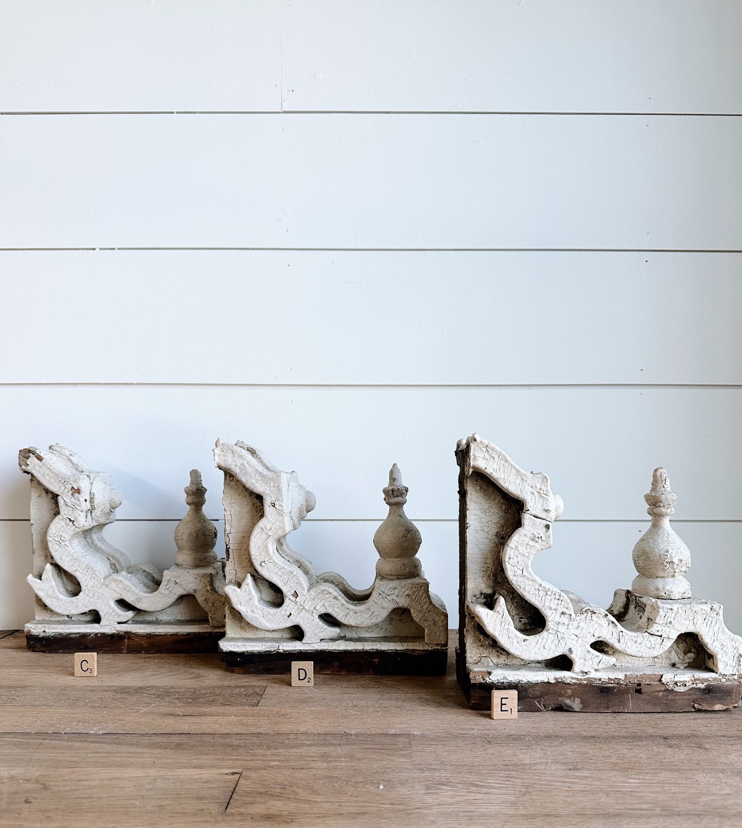 Perfectly Petite Deep Relief Antique Chippy Corbels