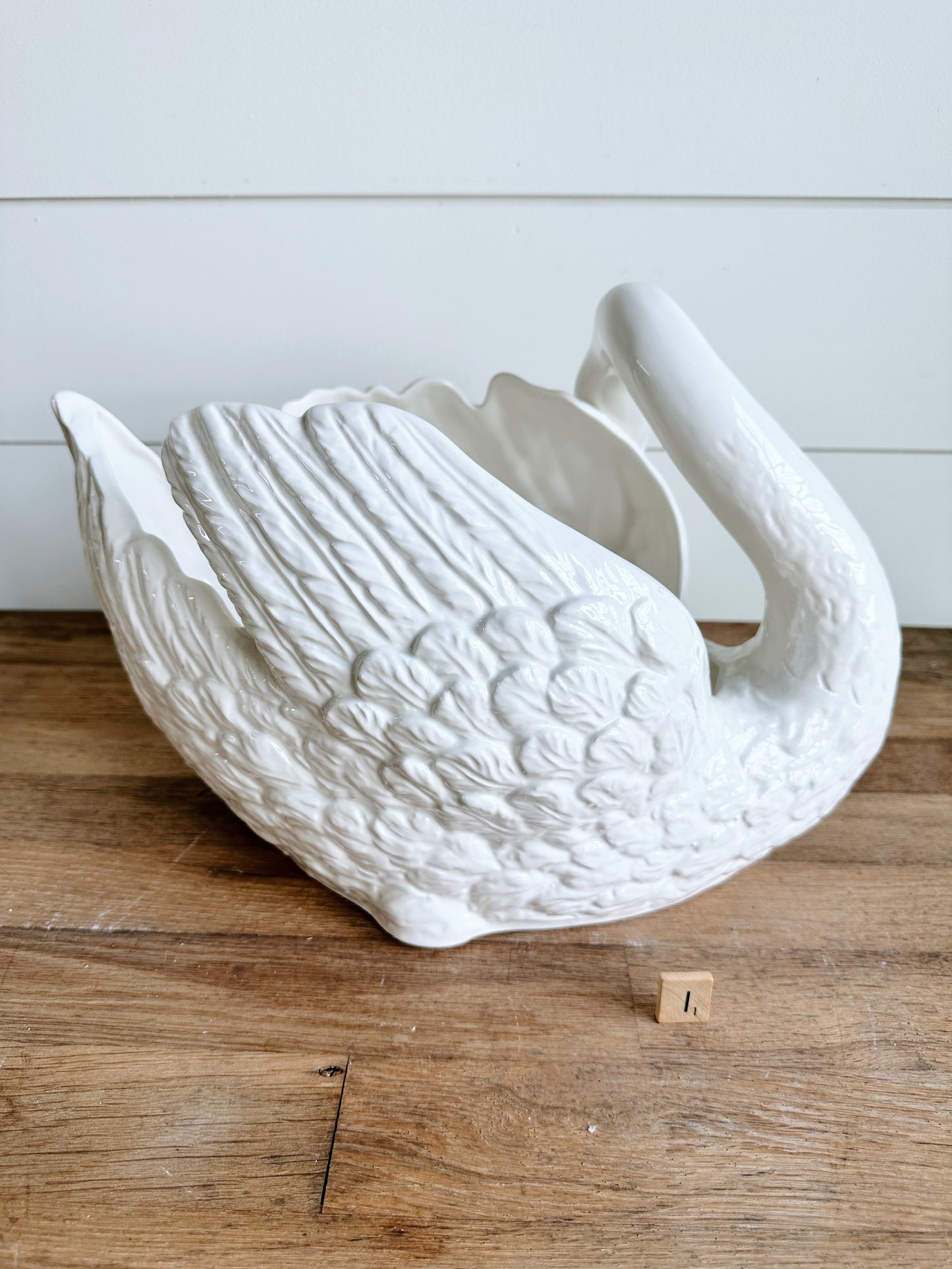 Big Beautiful Vintage Swan Planter