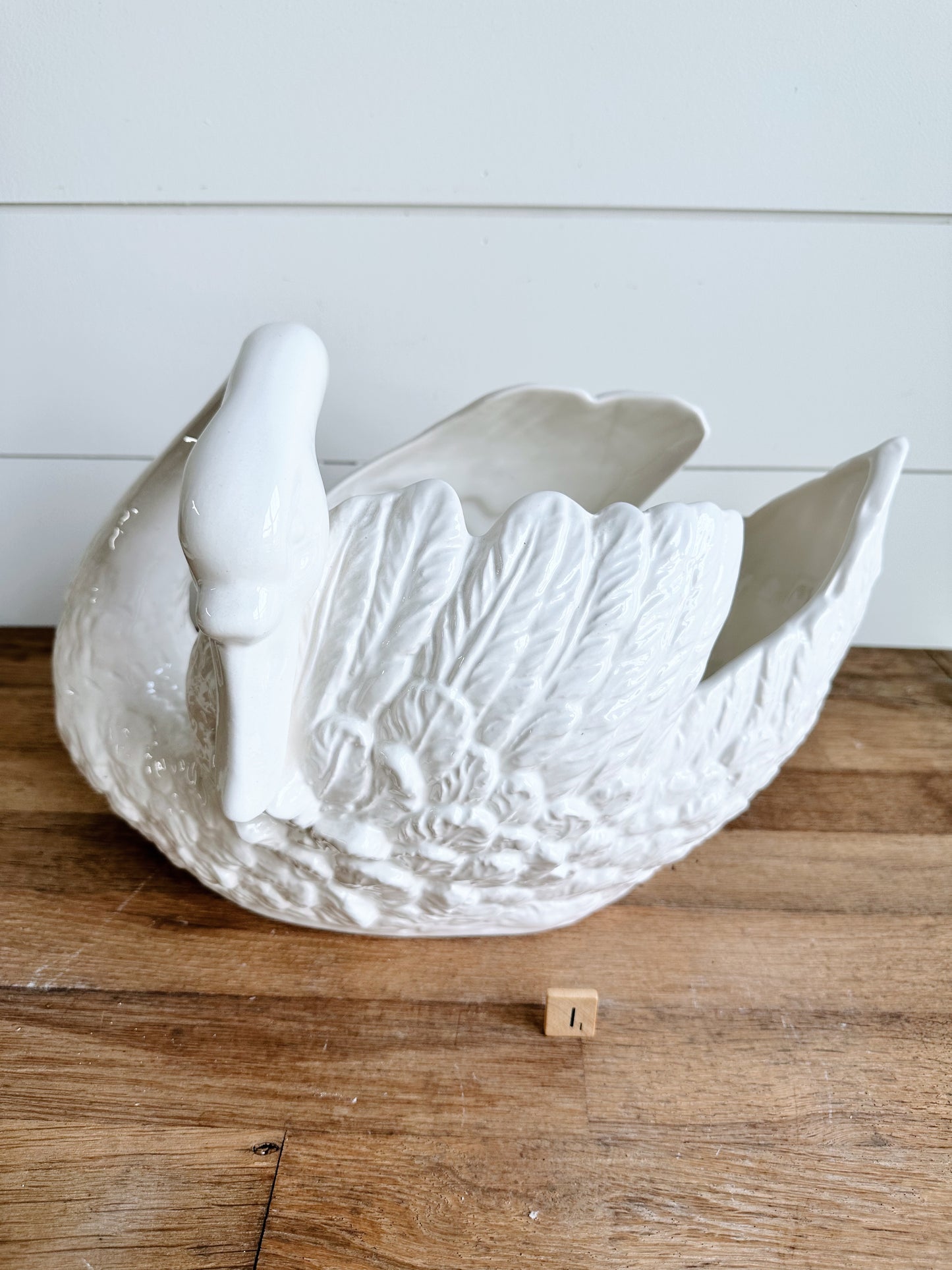 Big Beautiful Vintage Swan Planter