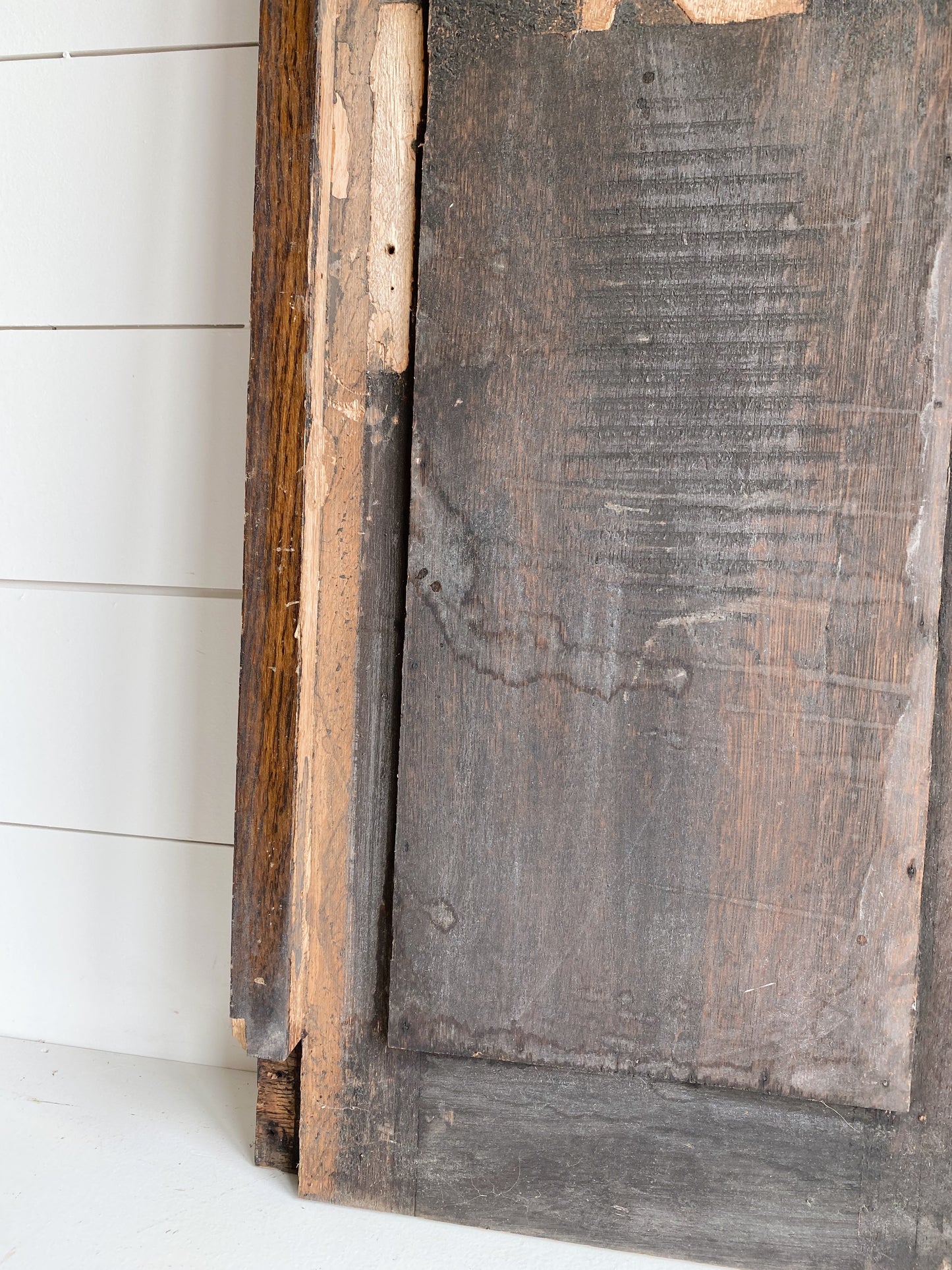 Salvaged Antique Oak Piano End Panel